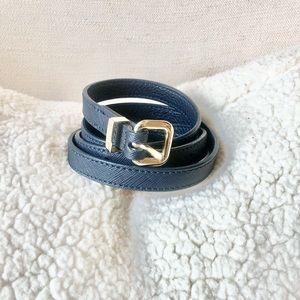 Juicy Couture Navy and gold leather belt